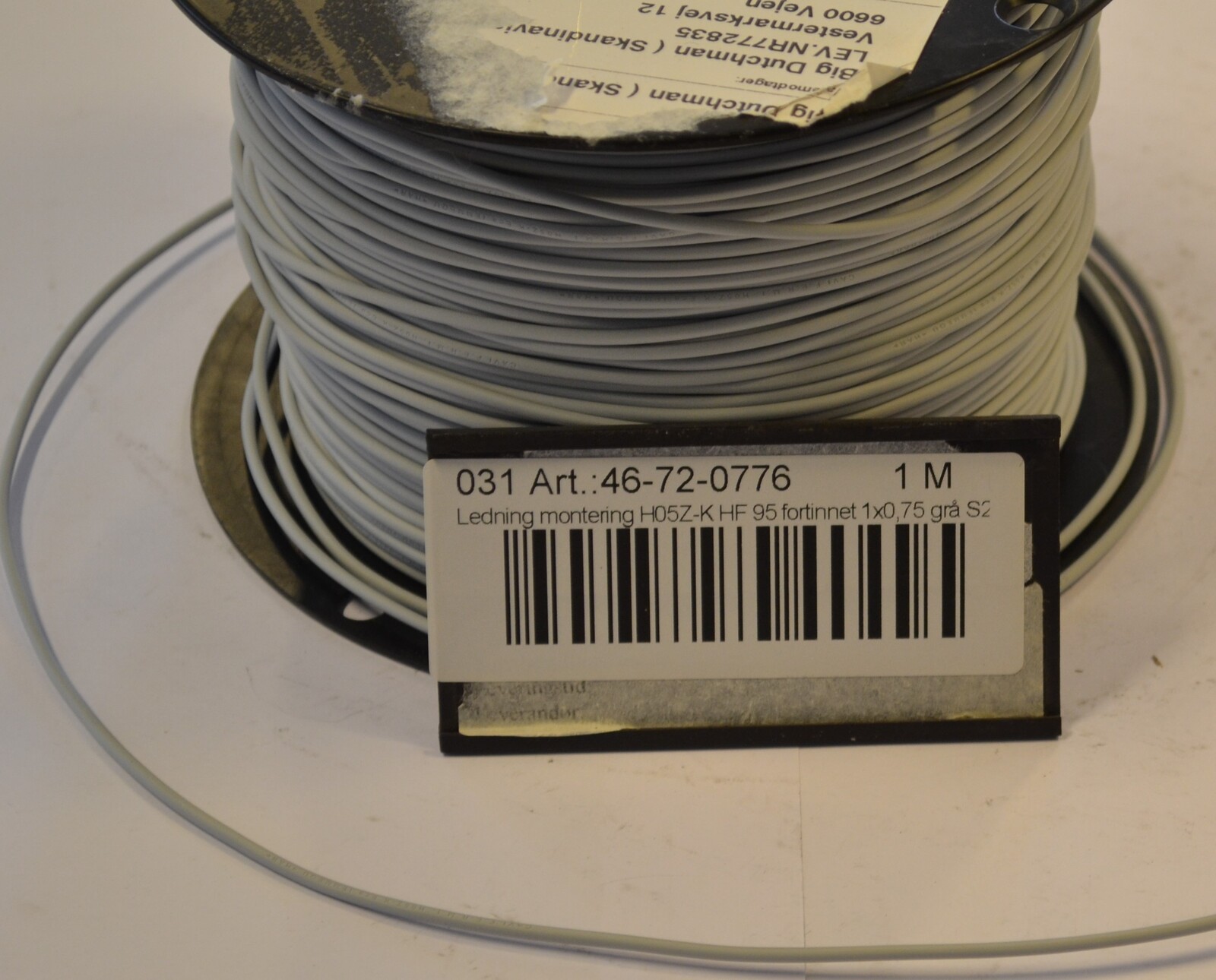 Cable H05Z-K HF 95 1x0.75 grey S200